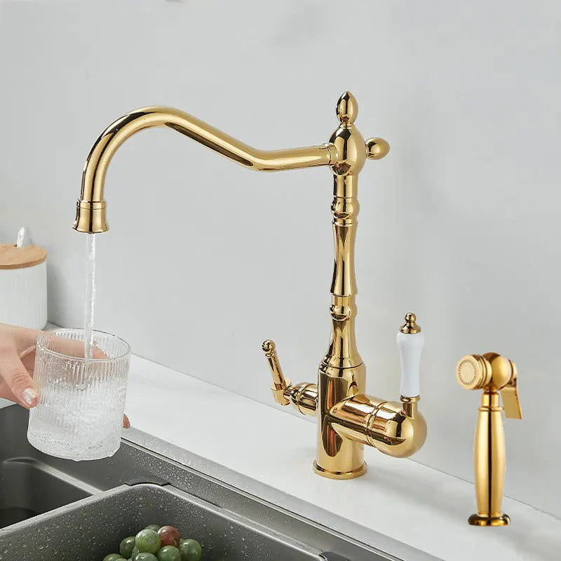 French Brass Light Luxury Three In One Pure