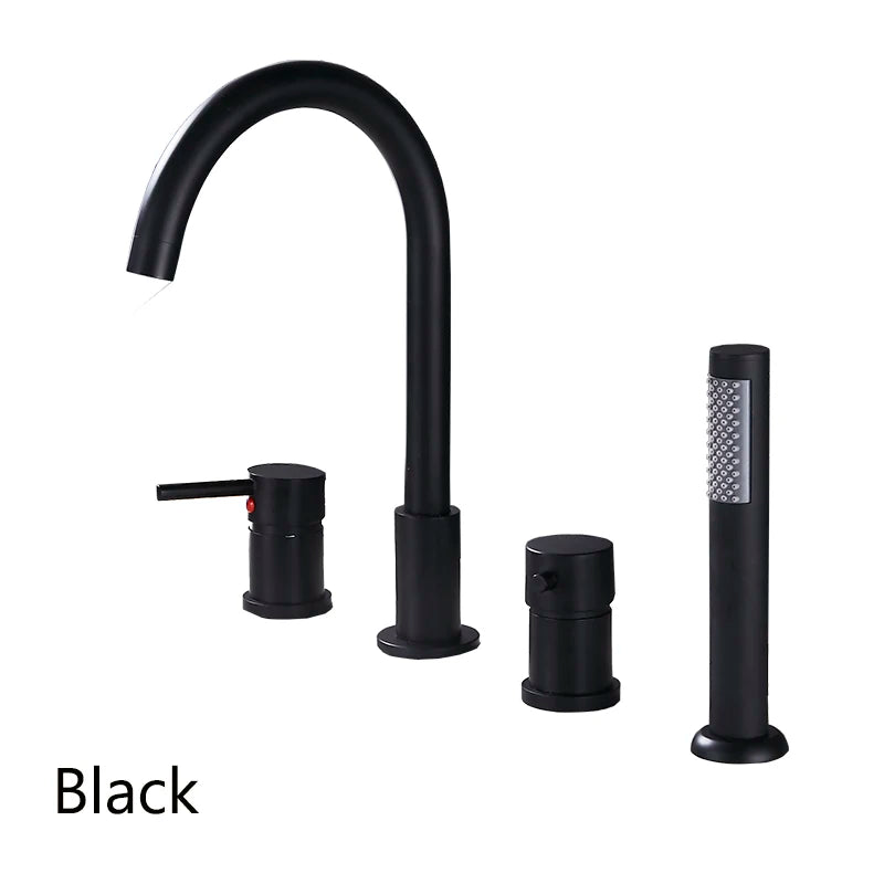 4pcs Brass Bathroom Bathtub Faucet Bath Faucet Deck