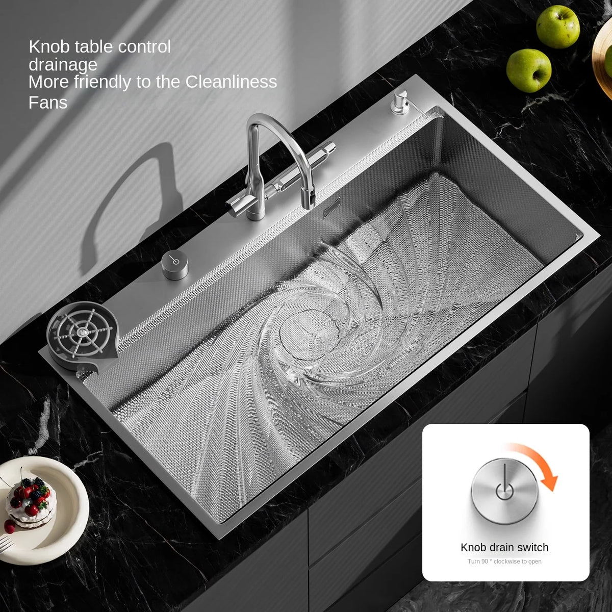 Digital Display Fly Rain Waterfall Large Sink 304