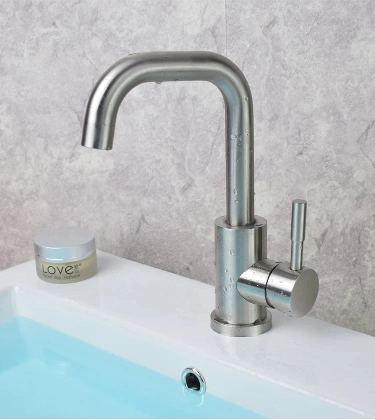 304 Stainless Steel Bathroom Basin Faucet Cold Wash