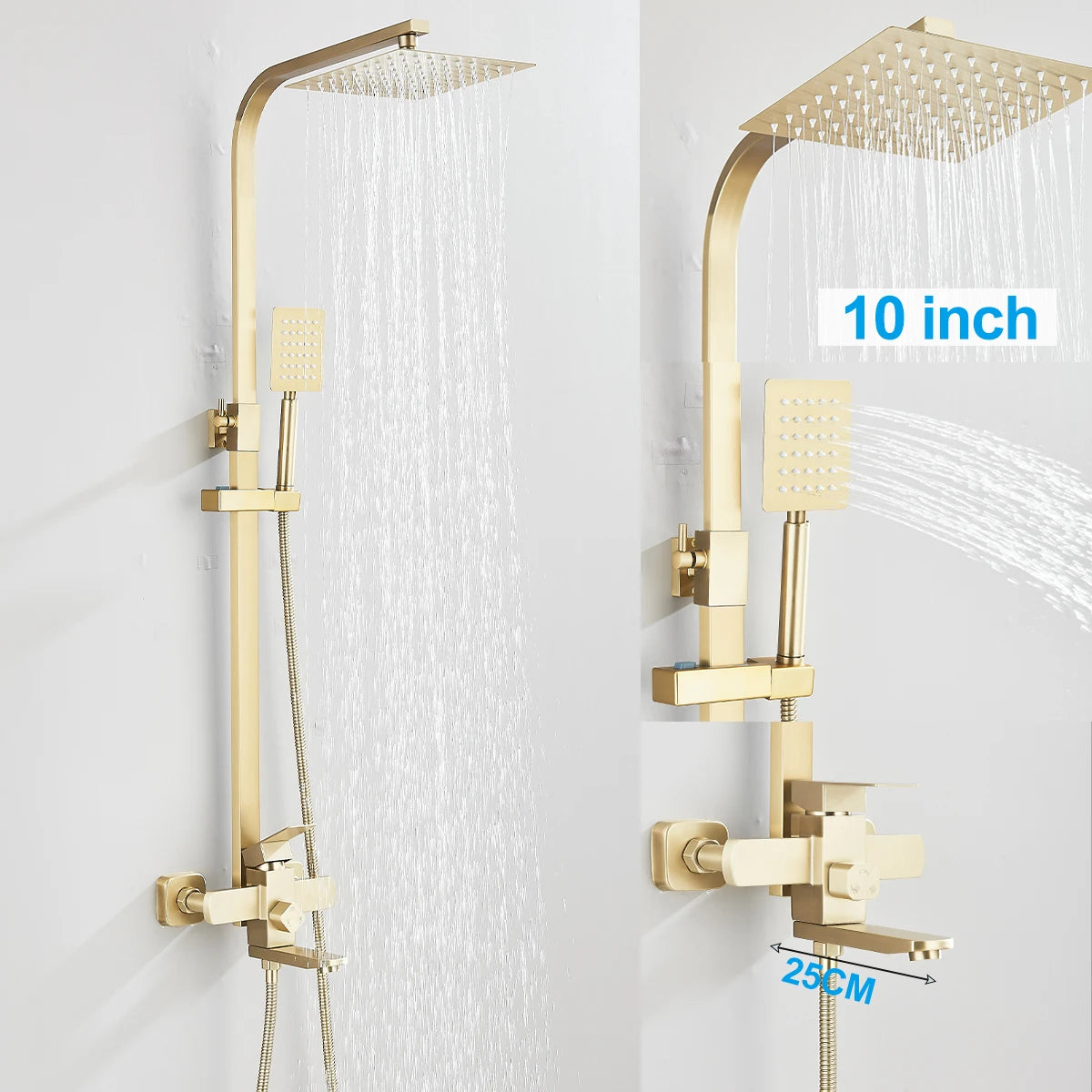 Matte Black Shower Mixer Faucet Wall Mount Bahtroom