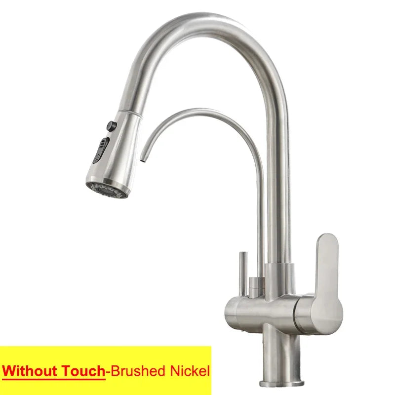 Waterfall Touch On Filter Faucets Brass Cold Pull