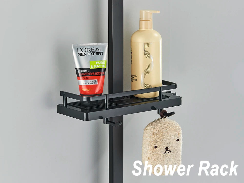 Black Brass Shower Faucet Rainfall Bathtub Tap Bathroom