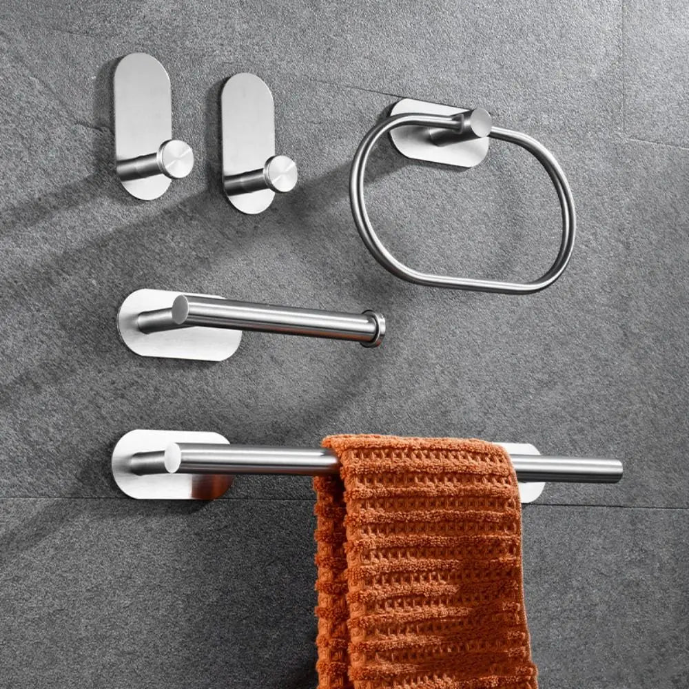 4/5pcs Stainless Steel Bathroom Hardware Anticorrosion Wall Mount