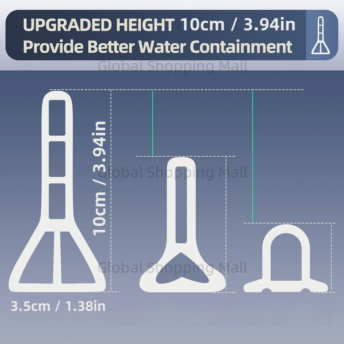 10cm/4 High Shower Dam Up To 300cm/9 84ft