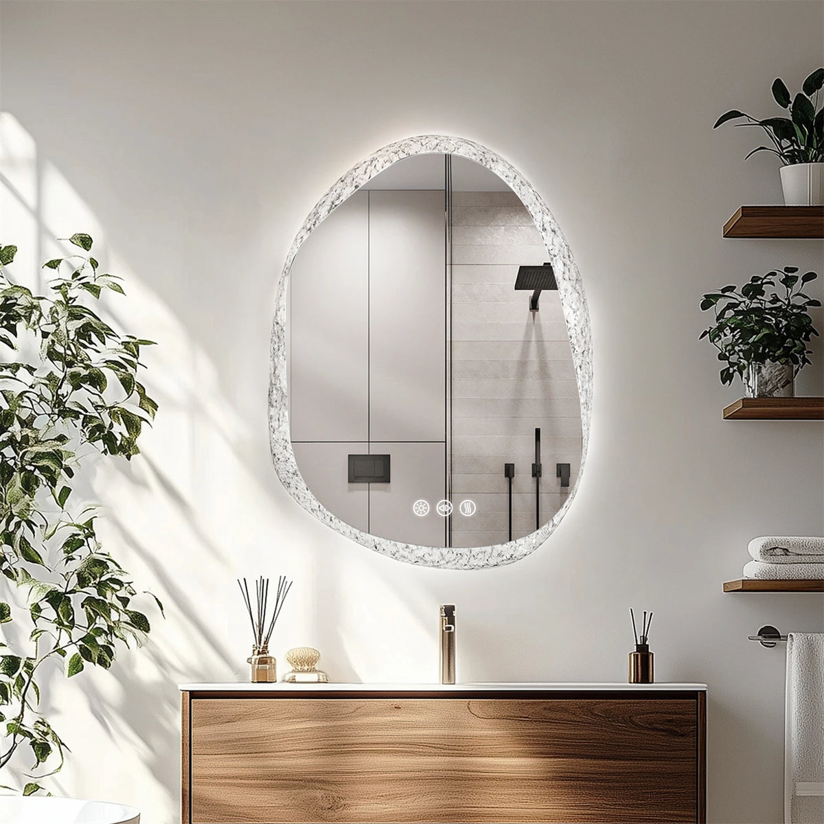 70/80/90cm Led Bathroom Mirror Lights Crystal Clear Glass