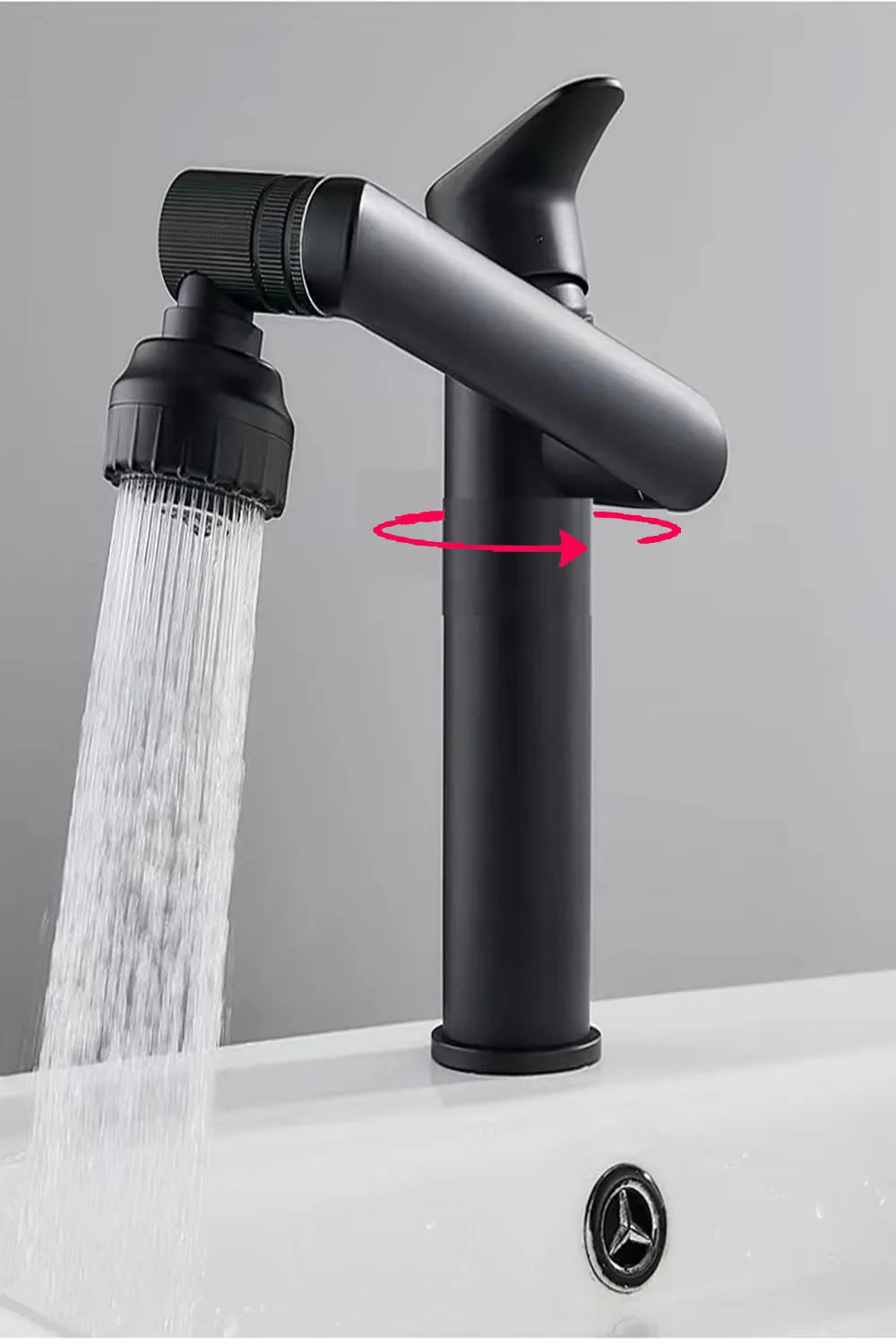 Basin Faucet Modern Bathroom Mixer Tap Black/Chrome Wash