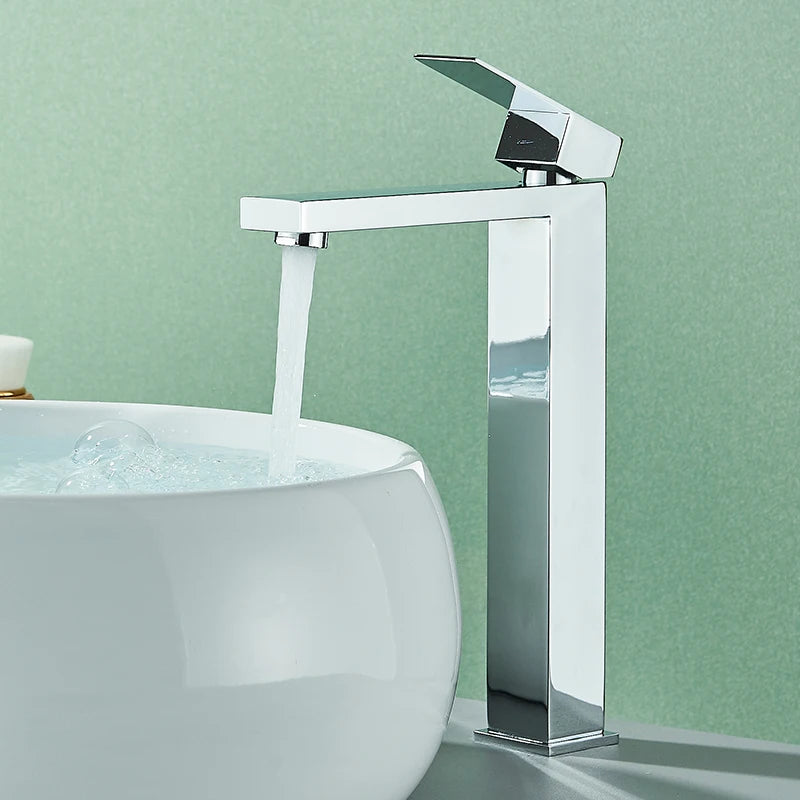 Stainless Steel Bathroom Faucet Deck Mount Basin Sink