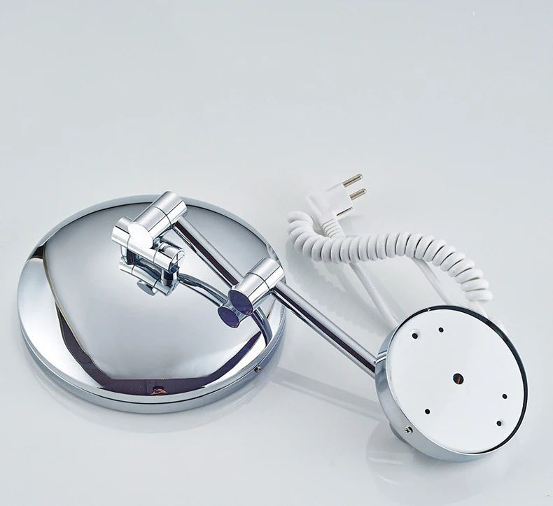 Rechargeable Led Folding Bathroom Makeup Mirror Wall Mounted