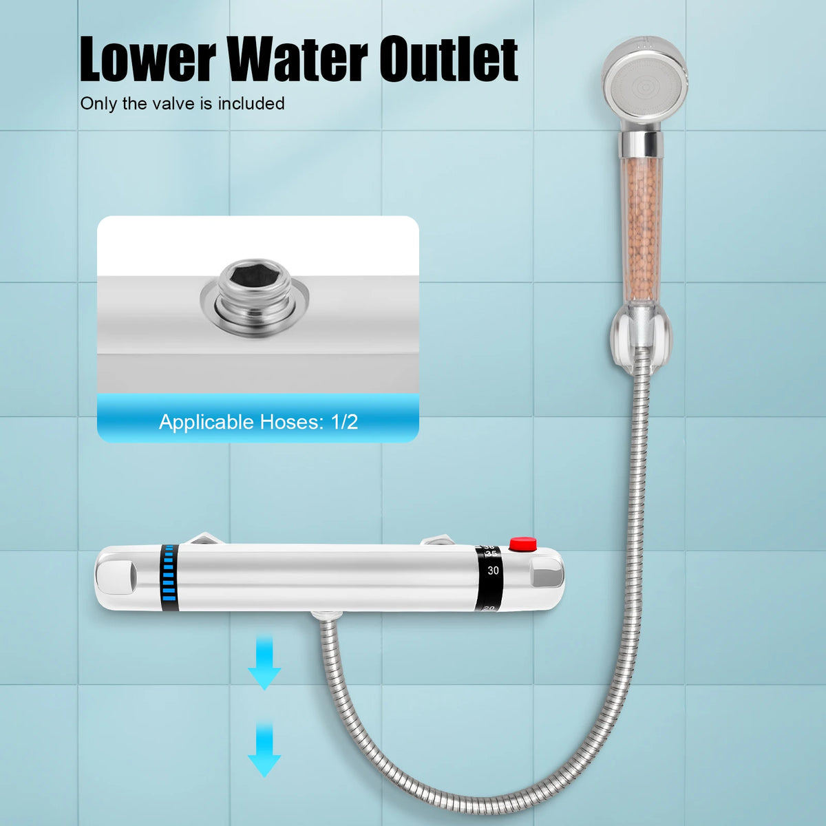 High-End Brass Thermostatic Shower Mixer Valve 38 Constant