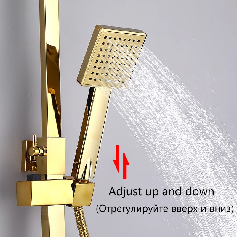 Oxg Bright Golden Shower Faucets Bathroom Shower Mixer