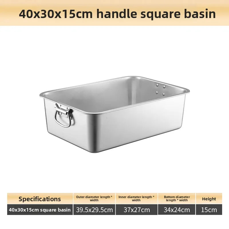 Stainless Steel 304 Deepened Square Basin Rectangular Box