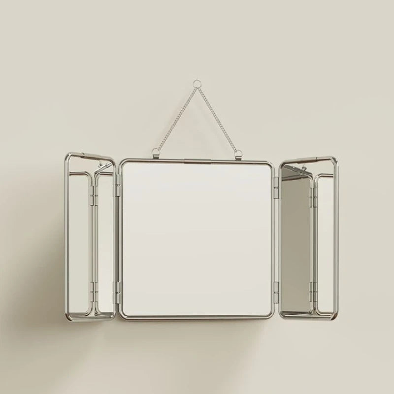 Square Modern Wall Mirrors Trifold Bathroom Mirror Stainless