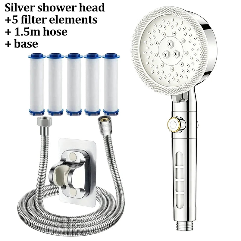 Modes High Pressure Turbo Shower Head Spa Massage