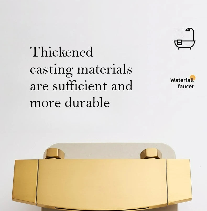 Brushed Gold Bath Shower Faucet Brass Bathtub Faucet