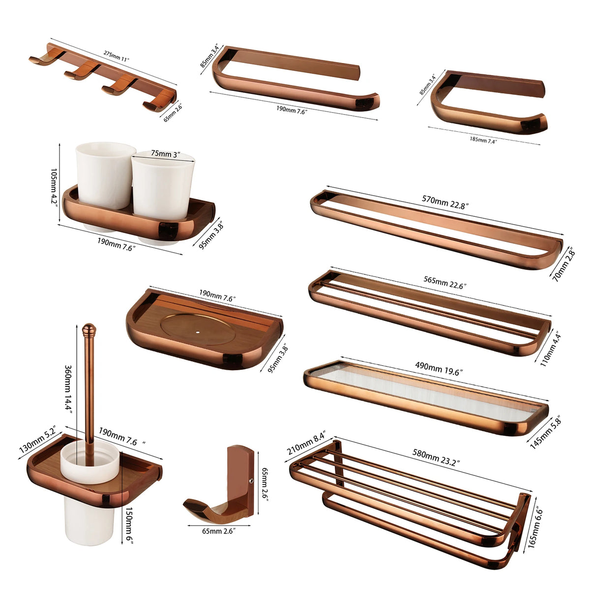 Zappo Rose Gold Wall-Mounted Stainless Steel Clothes Hook