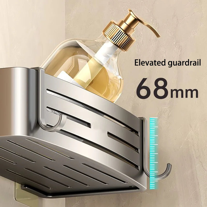 Aluminum Bathroom Shelves Wall Towel Rack Mounted Shower
