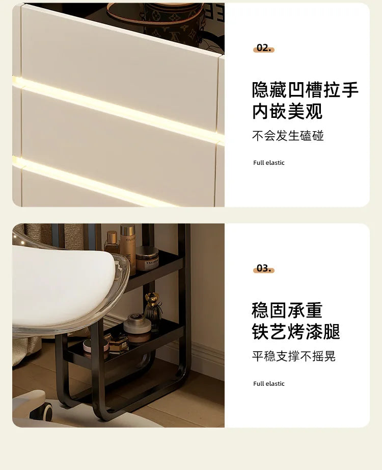 Modern Dressing Table Vanity Desk Wireless Charge Station