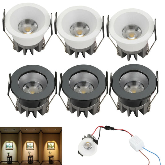 5pcs 40mm 57inch Dimmable Mini Led Cob Downlights