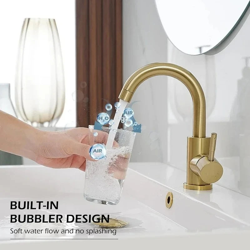 Arrival Light Luxury Gold Bathroom Basin Faucet Modern