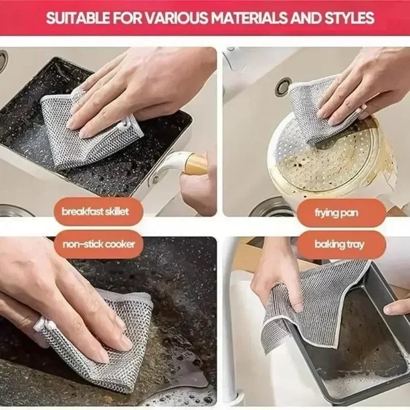 Metal Wire Mesh Cleaning Cloths Universal Sink Faucet