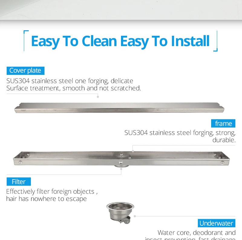 Sky Rain Bathroom Linear Odor Resistant Floor Drain
