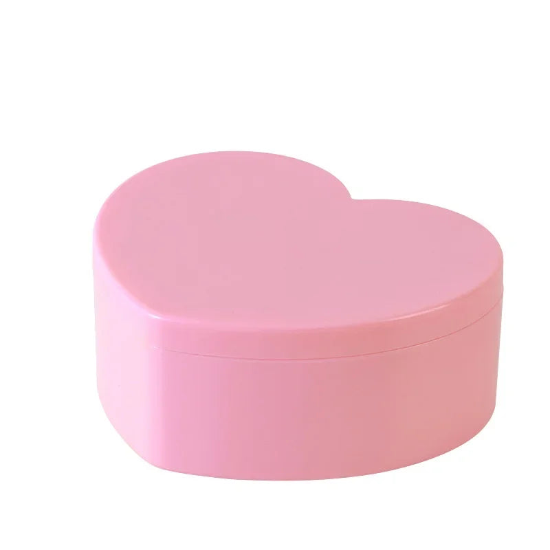 Pink Girl Heart Makeup Jewelry Storage Box Desktop