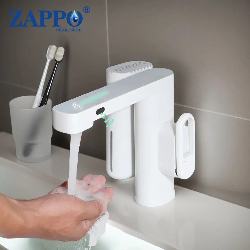 Zappo Sensor Bathroom Faucet Automatic Sensor Smart Soap