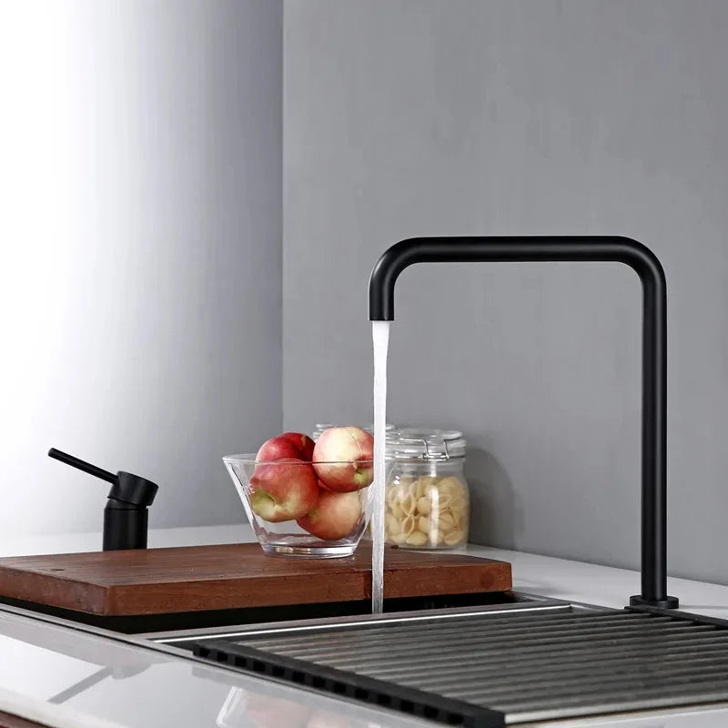 Modern Style Bathroom Basin Mixer Tap Dual Holder