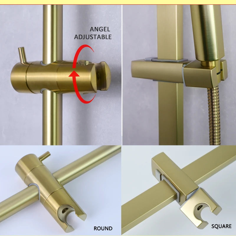 Slide Bar Hand Shower Brushed Matt Gold Functions