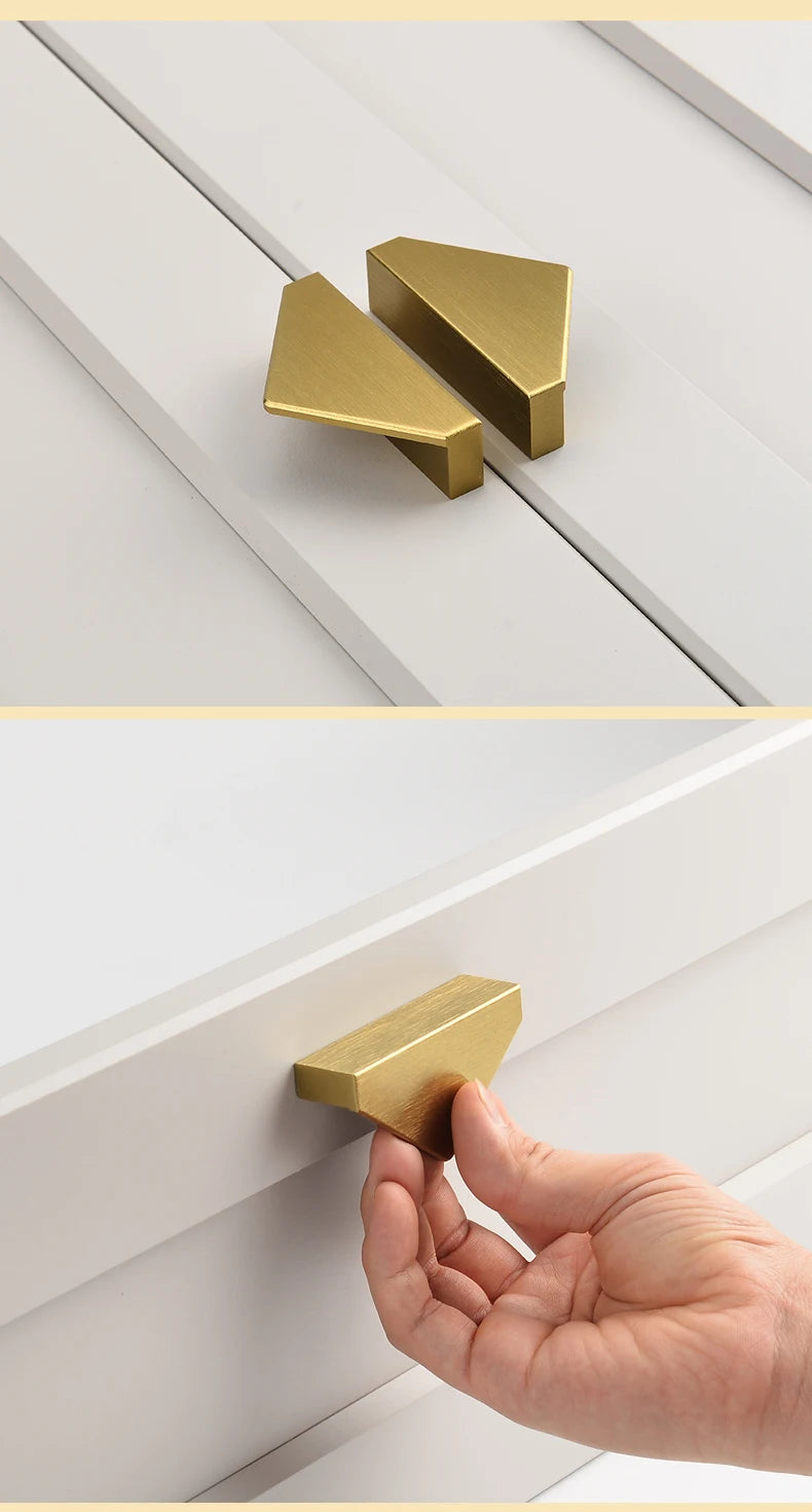 Brushed Brass Gold Drawer Small Handle Half Moon