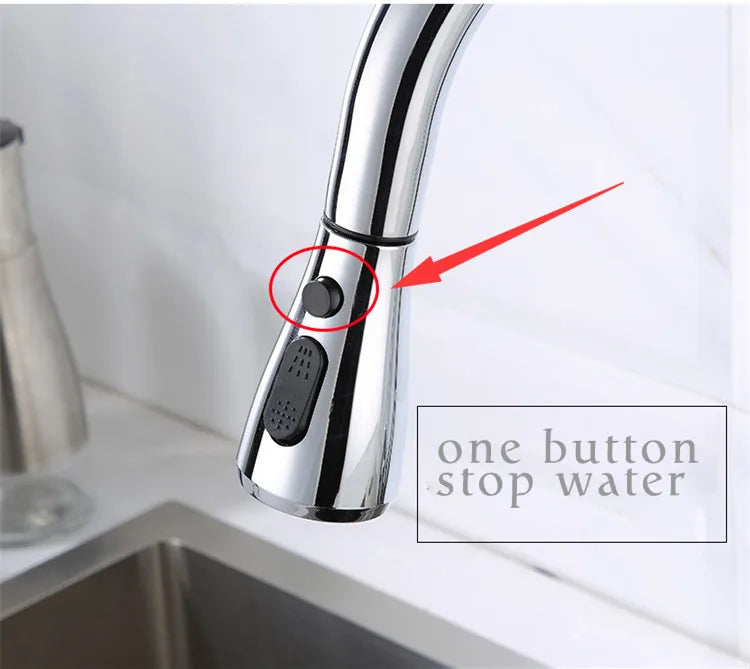 Brass Touch On Fauct Pull Down Cold Sink