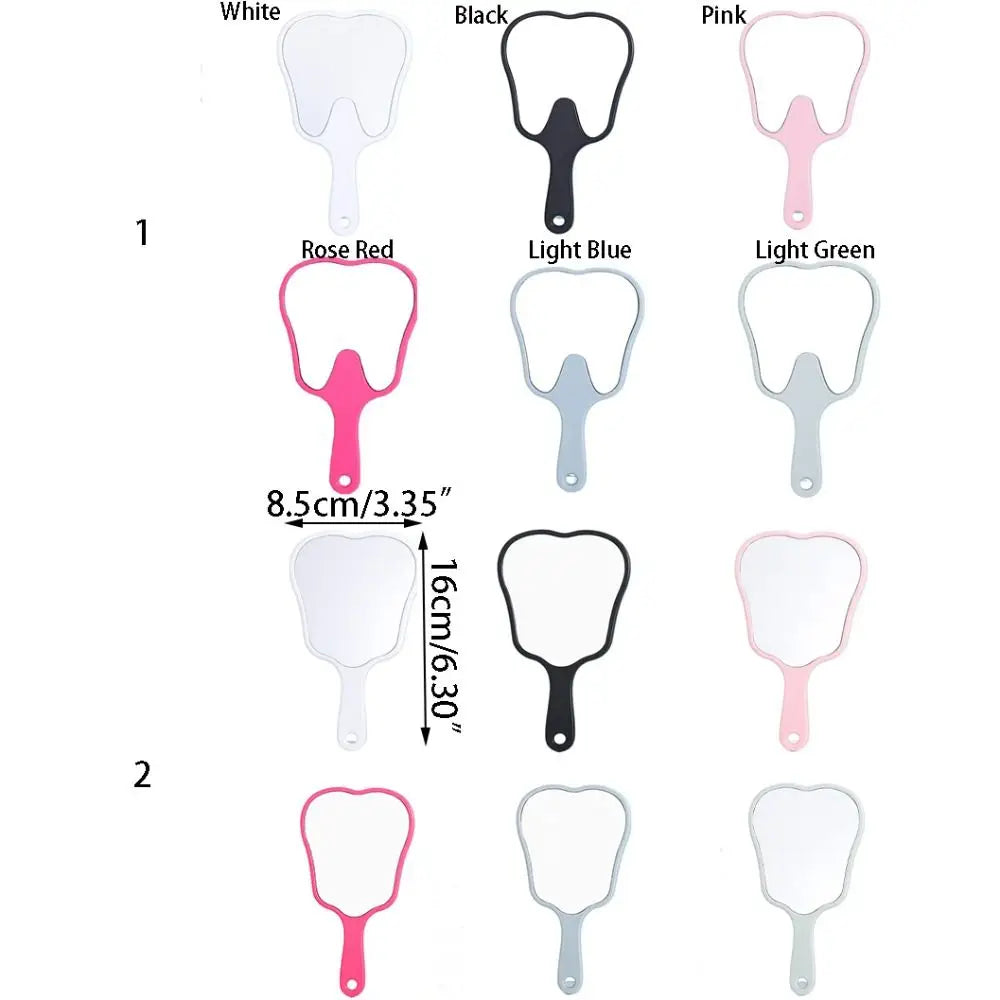 Durable Plastic Tooth-Shaped Mirror Mini Lightweight Handheld