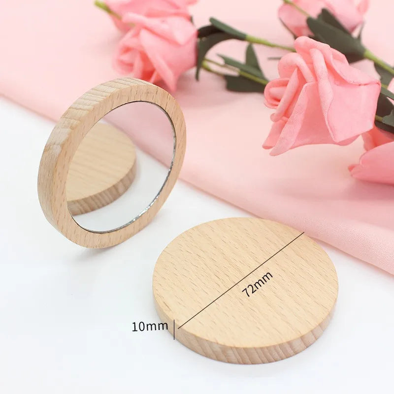 2cm Pure Wood Makeup Mirror Functional Wood Stylish