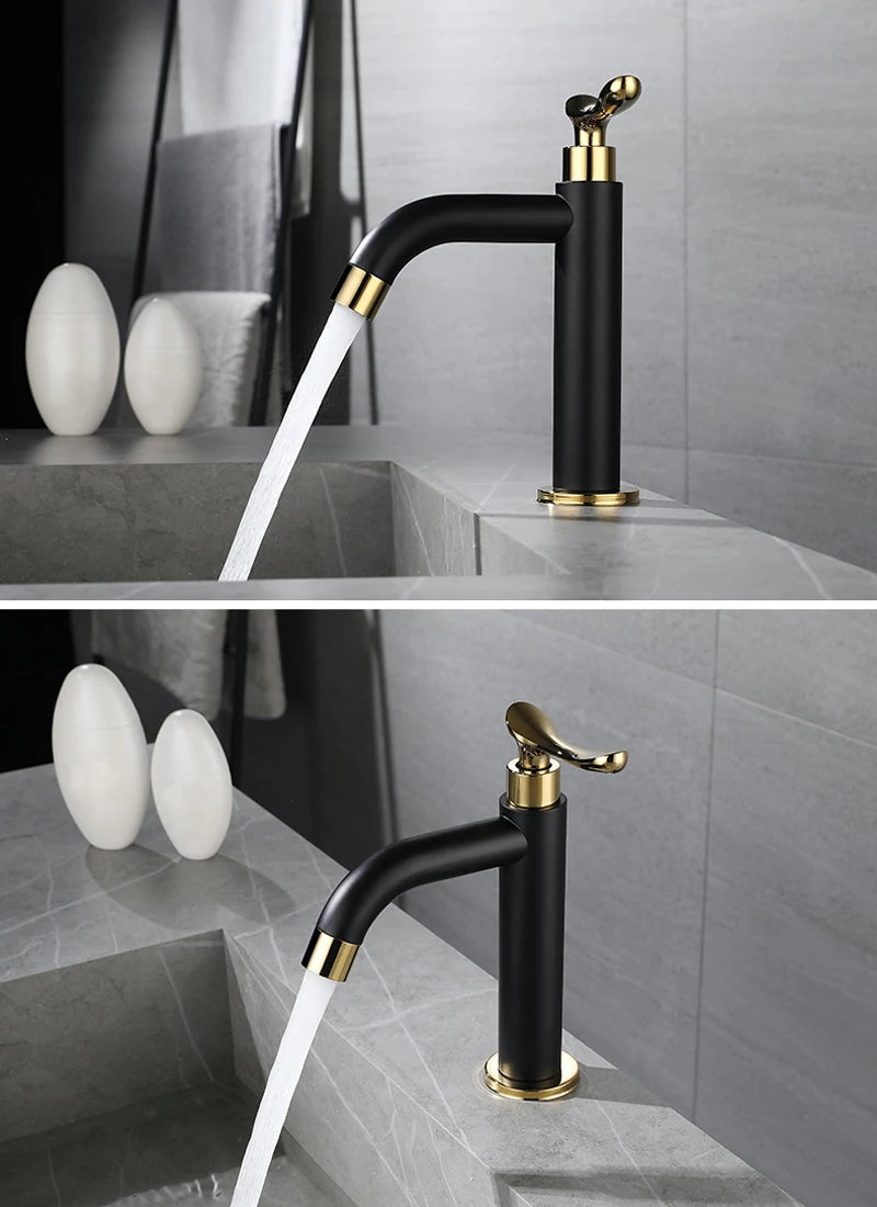 Black Gold Basin Sink Faucet Bath Faucets Cold