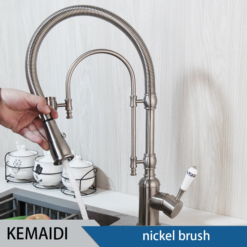 Kemaidi Golden Spring Pull Down Sink Faucet &