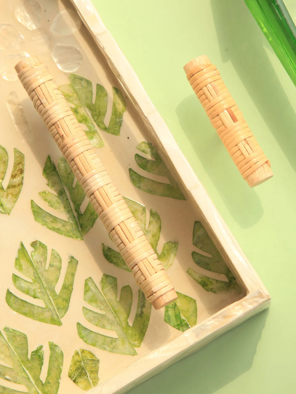 Wooden Rattan Cabinet Door Handles Unique Drawer Pulls