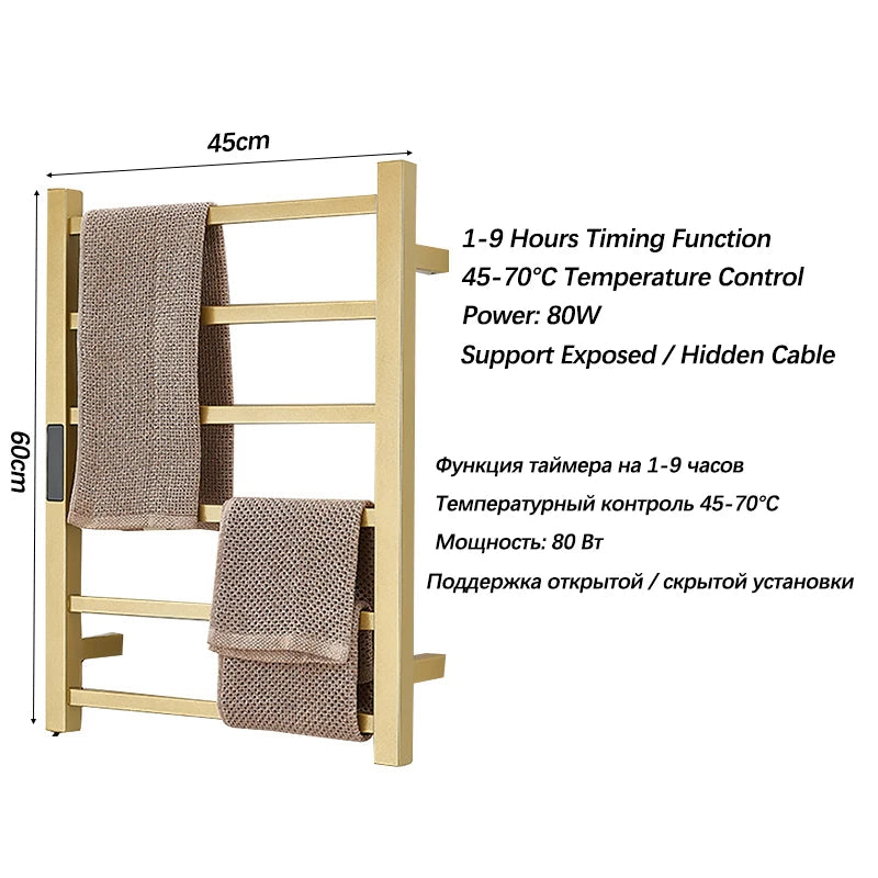 Bathroom Smart Temperature Control Electric Heated Towel Rail