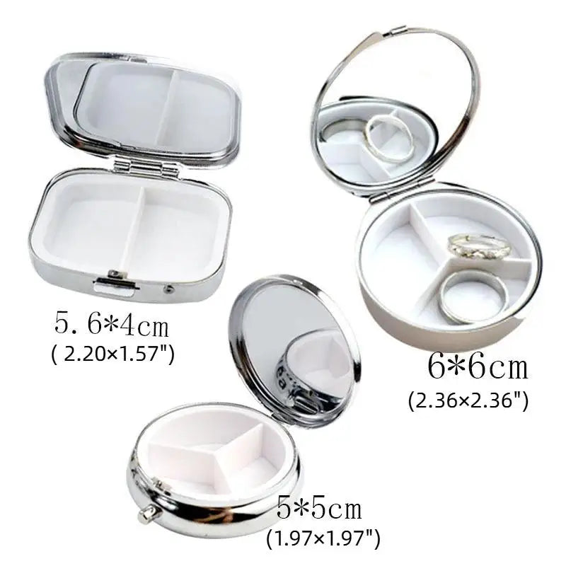Multi Compartment Mini Jewelry Display Case Mirror Storage