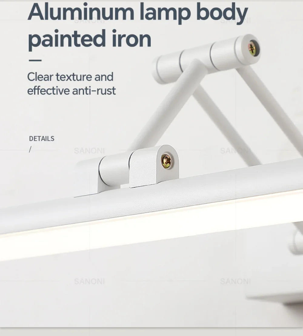 Dindalled Ip44 Bathroom Mirror Light Modern Retractable Led