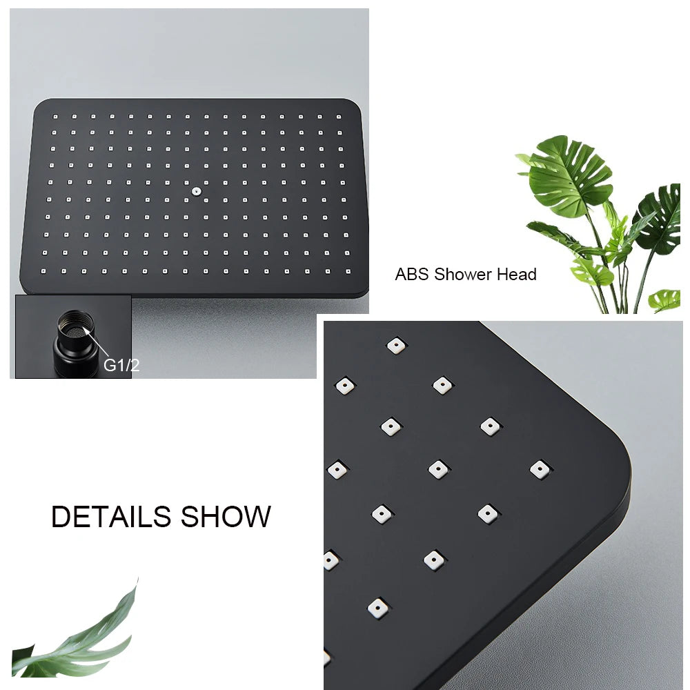 Shower Faucet Rainfall 3/4-Ways Bathtub Tap Bathroom Shelf