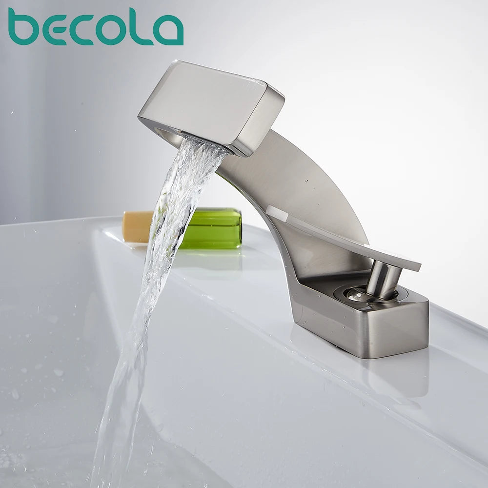 Becola Brushed Gold Basin Faucet Black Bathroom Mixer