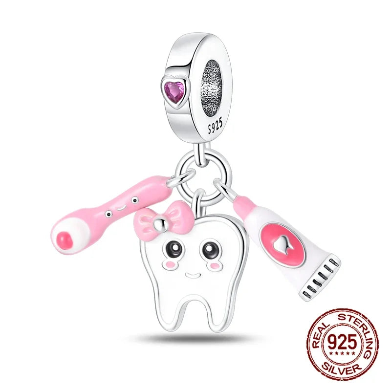 925 Sterling Silver Red Medicine Cabinet Pendant Charms