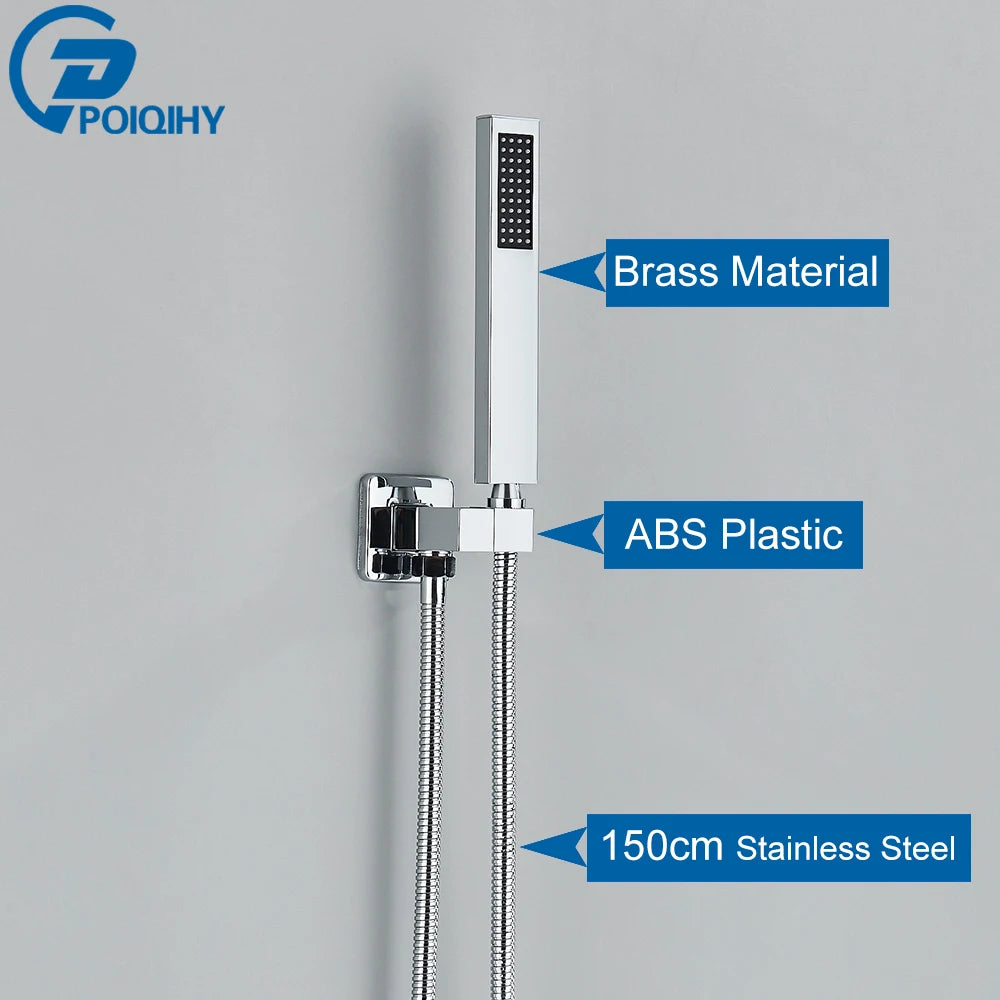 Poiqihy Golden Handshower Head 150cm Stainless Steel Shower