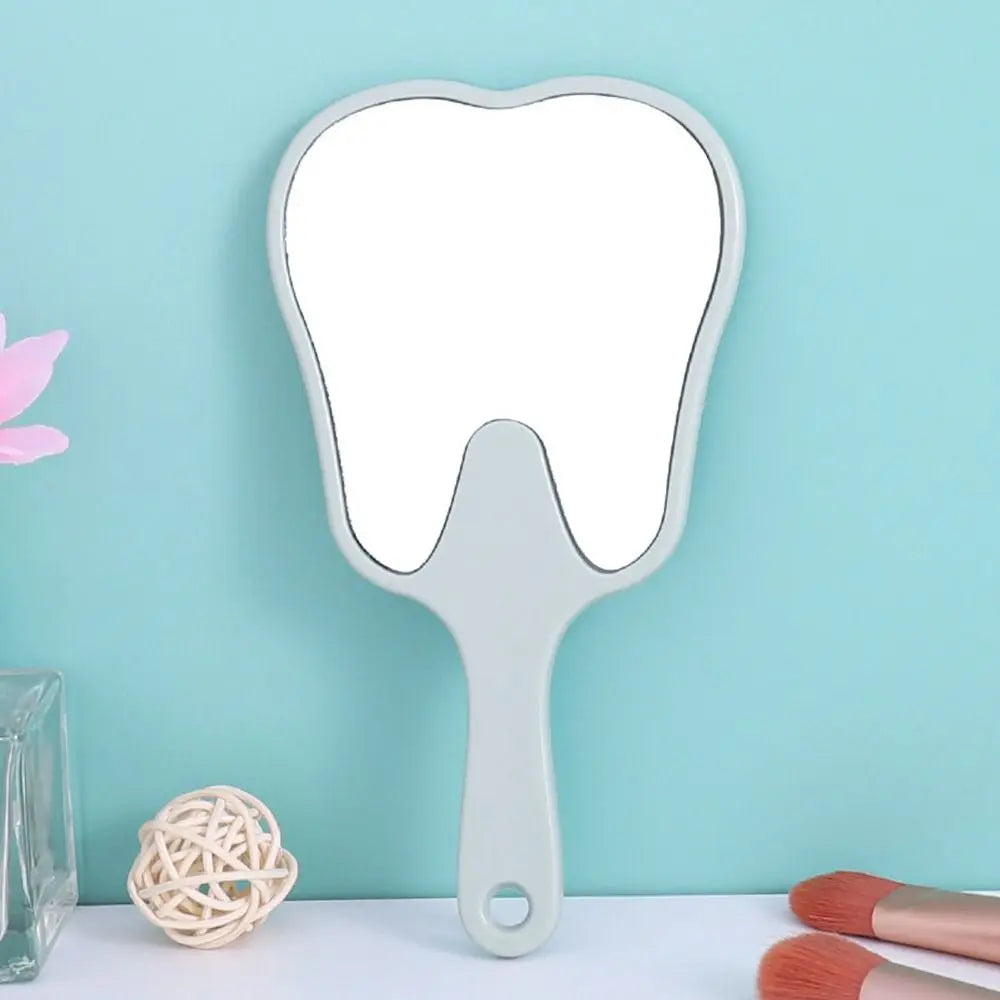 Pvc Hand Mirror Handle Cute Tooth Shape Mirrors