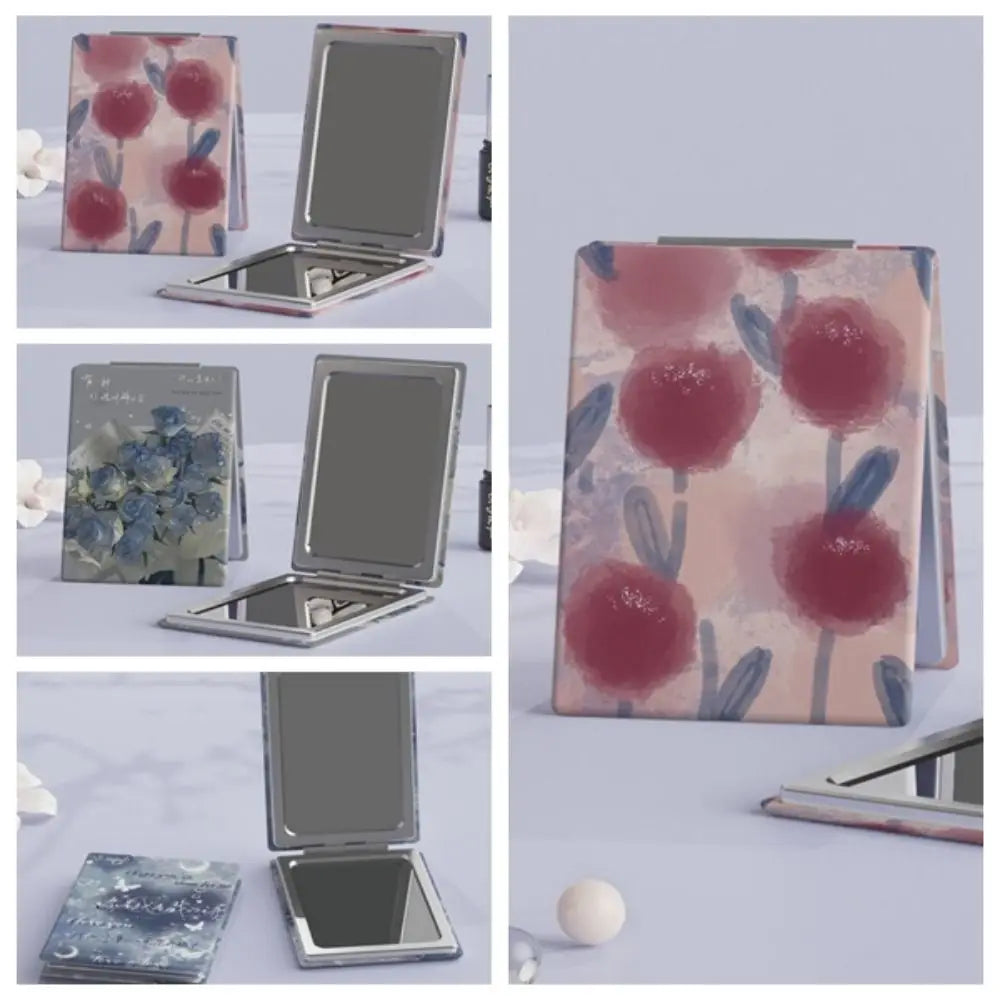 Pu Folding Makeup Mirror Foldable High Definition Foldable