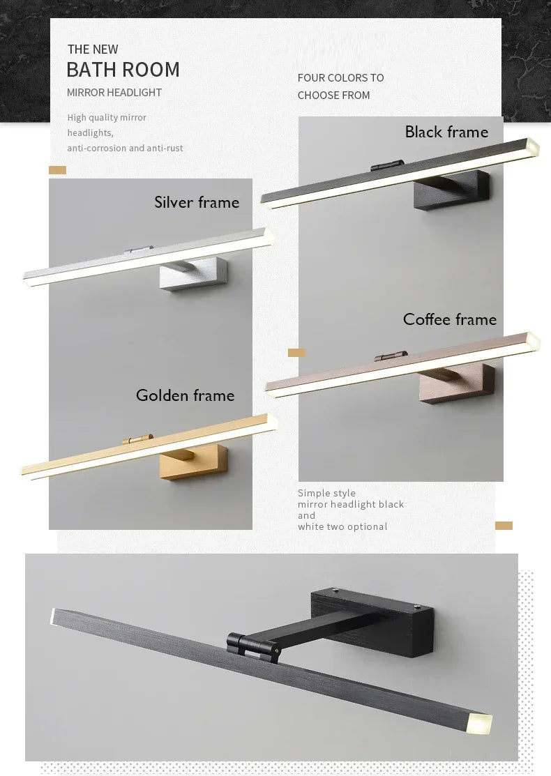 Led Modern Acrylic Wall Lamp White Black Mirror