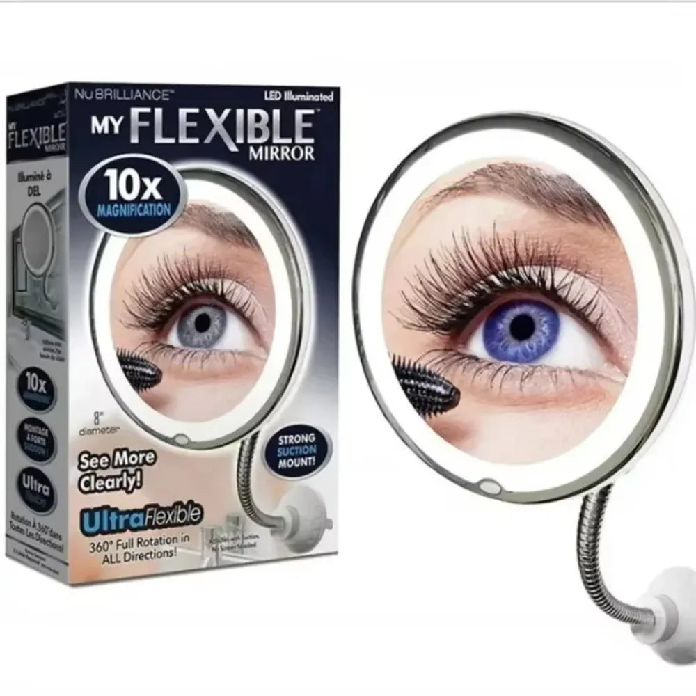 360 Degree Rotation Makeup Mirror 10x Magnifying Wall-Mounted