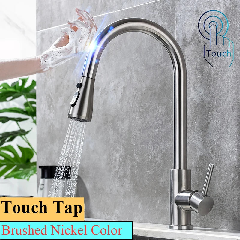 Smart Touch Sink Faucets Stainless Steel Pull Out