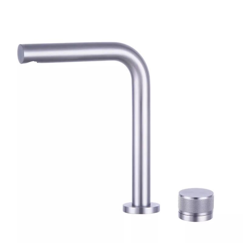 Brushed Rose Gold Basin Faucet Two Holes Gun